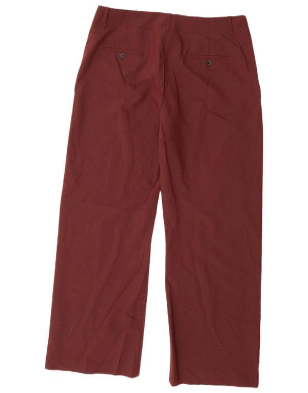 Pantaloni chino larghi da donna Zara XL W32 L30 poliestere bordeaux