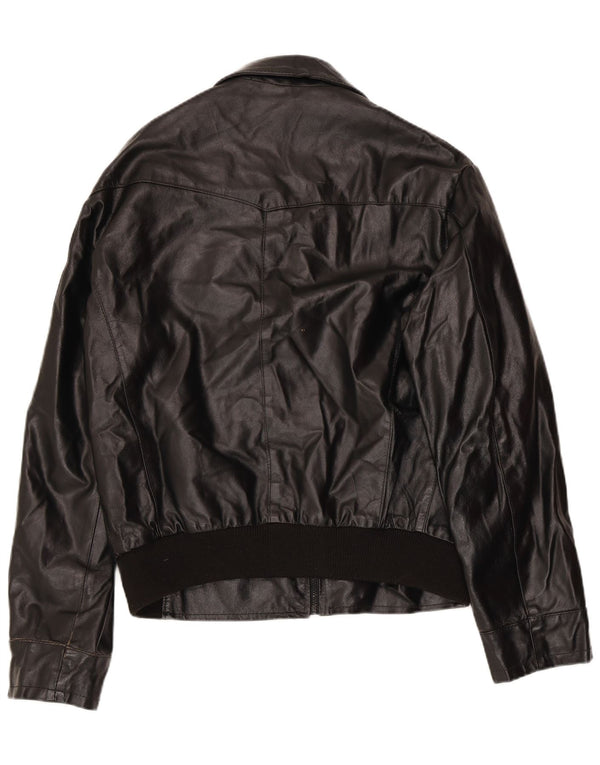 Giacca in pelle vintage da uomo UK 42 XL in pelle nera
