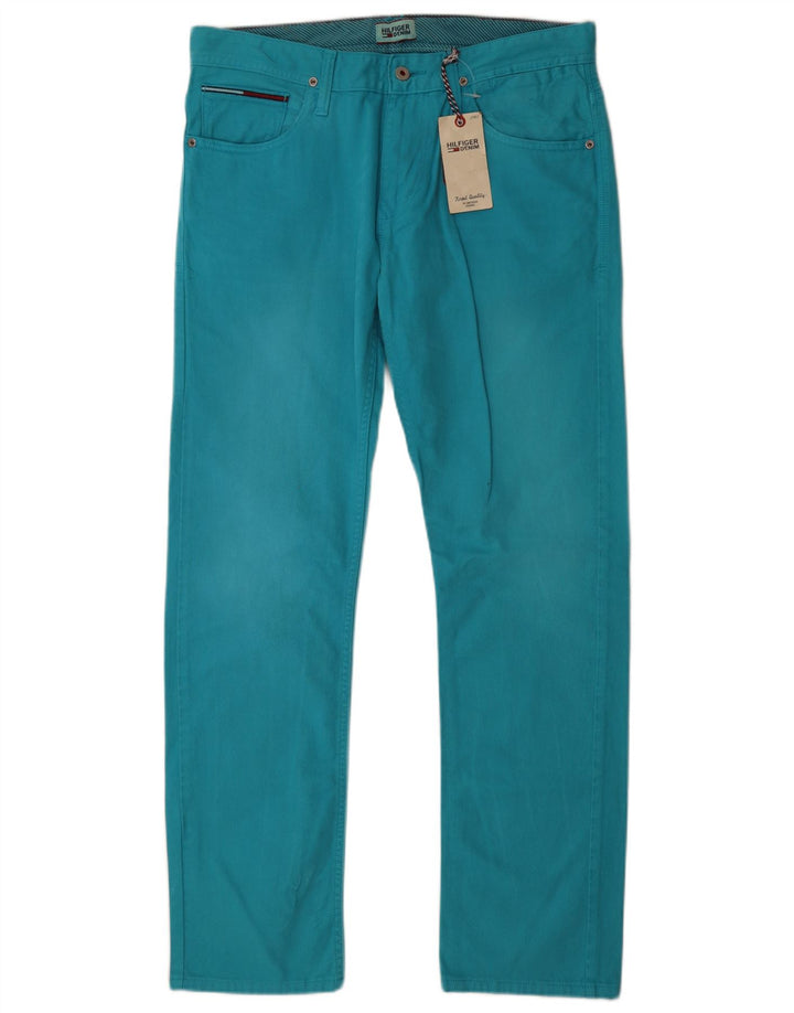 TOMMY HILFIGER Jeans dritti da uomo W33 L32 cotone turchese
