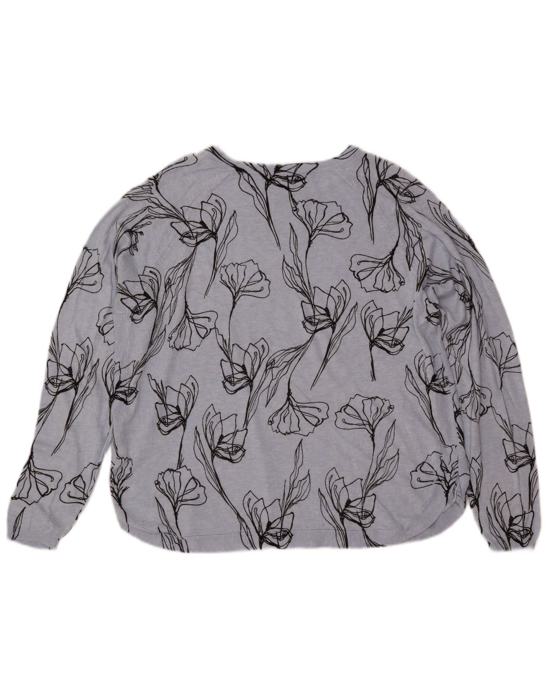 MARKS & SPENCER Maglione da donna con scollo a barca UK 18 XL Blu floreale