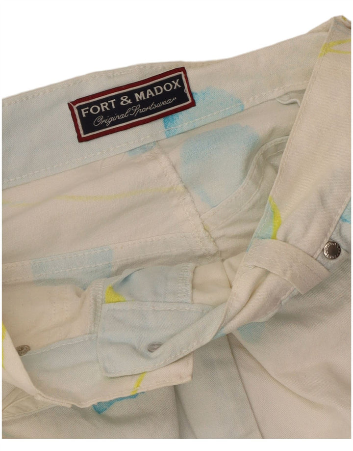 Gonna di jeans da donna FORT & MADOX W26 piccola floreale bianco sporco