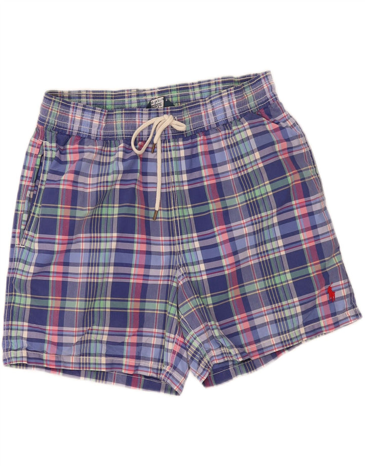 Pantaloncini da bagno da uomo Polo Ralph Lauren cotone medio a quadri multicolore