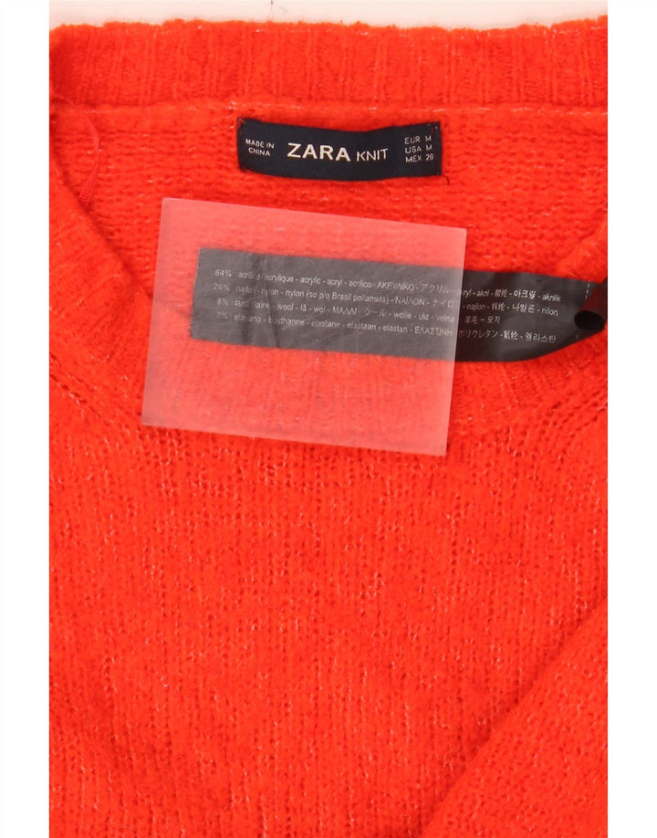 Maglione girocollo oversize a girocollo oversize da donna Zara UK 14 rosso medio
