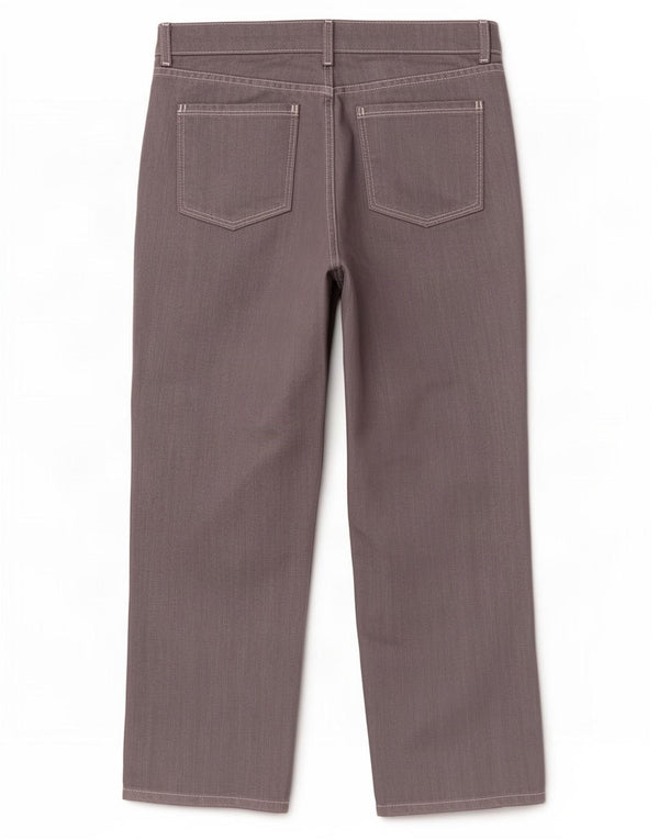 Jeans cropped autografati da donna Marks & Spencer UK 16 Large W32 L23 Grigio