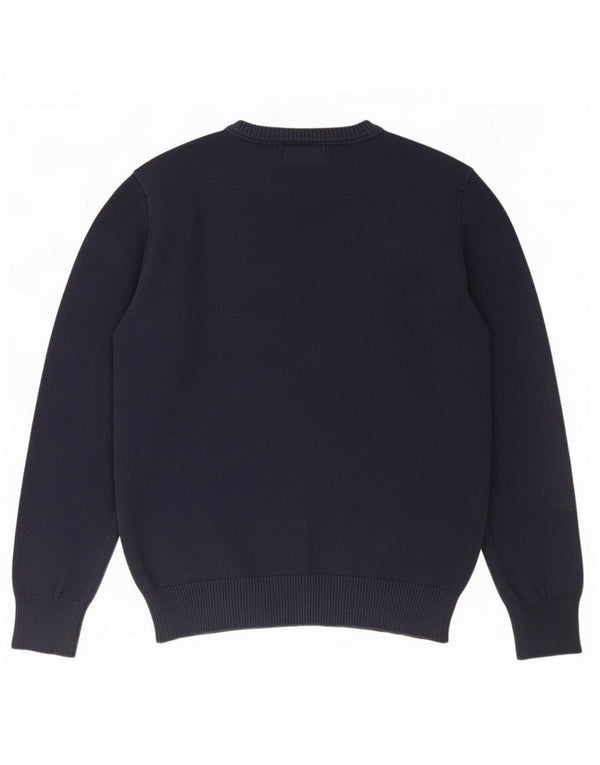 Maglione maglione girocollo da uomo Zara in cotone blu navy medio