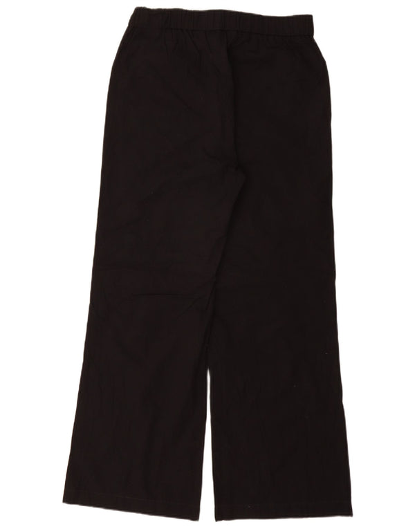 Pantaloni chino a gamba larga da donna BENETTON piccoli W26 L29 cotone nero
