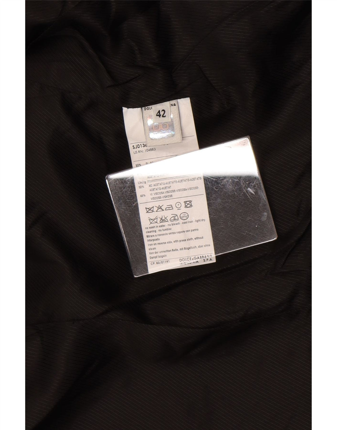Giacca blazer a 2 bottoni da donna Dolce & Gabbana IT 42 poliestere nero medio