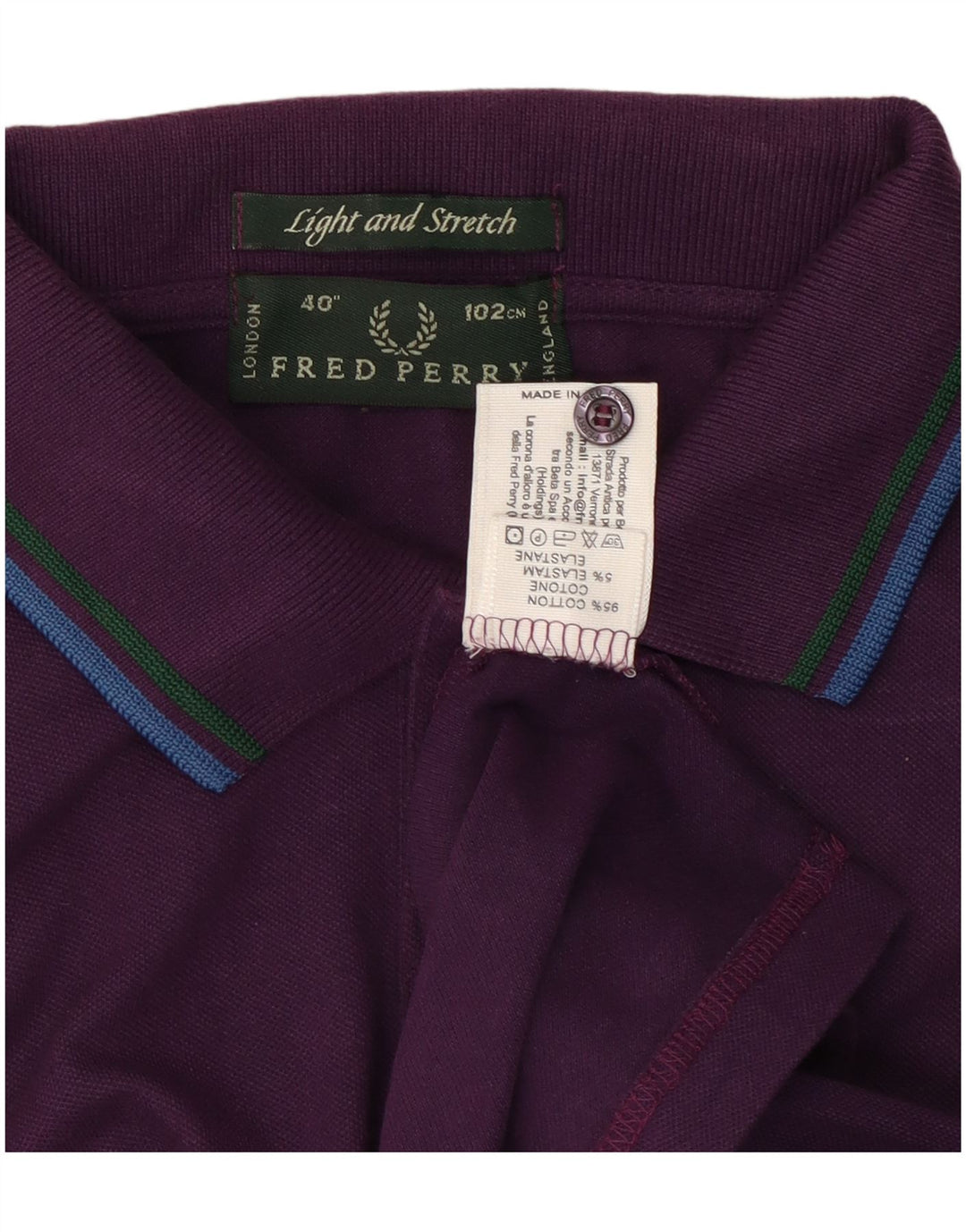 FRED PERRY Polo da uomo a maniche lunghe leggera ed elasticizzata piccola viola