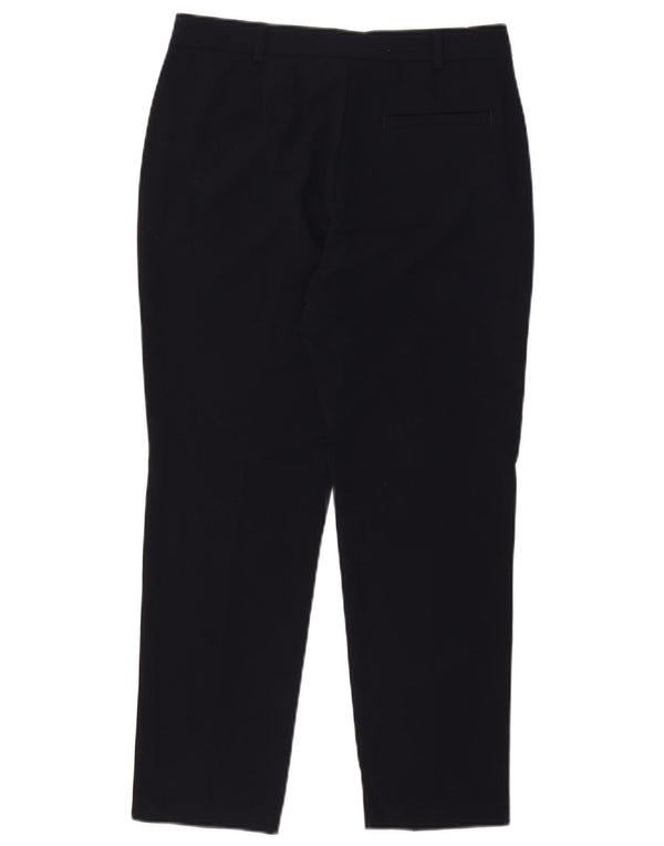Pantaloni da abito corto da donna Marks & Spencer UK 10 piccoli W30 L25 blu navy