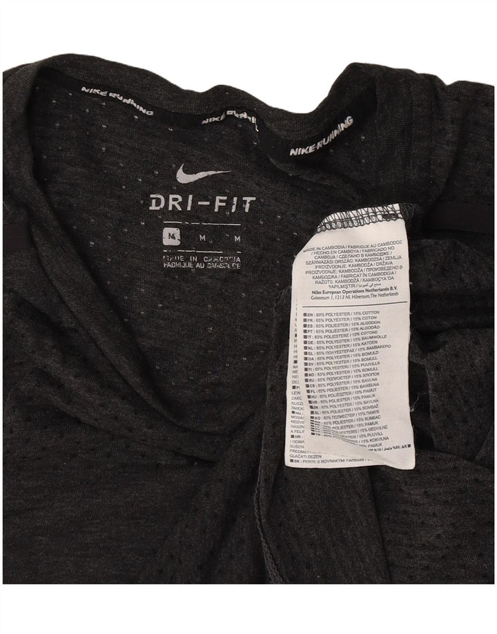 T-shirt Nike Dri Fit da uomo, top in poliestere grigio medio