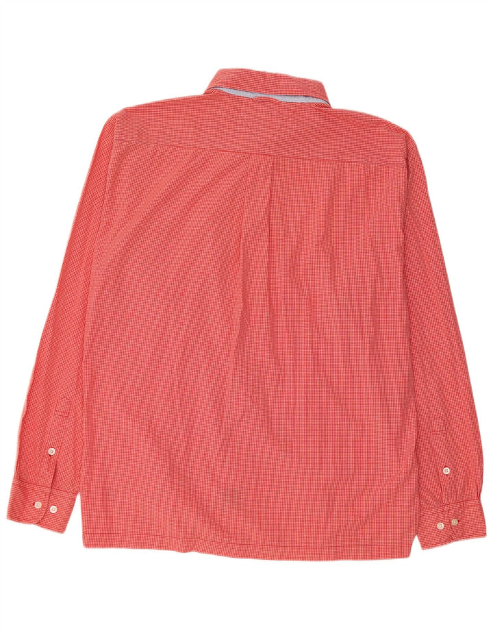 Camicia da uomo Tommy Hilfiger XL in cotone a quadretti rossi