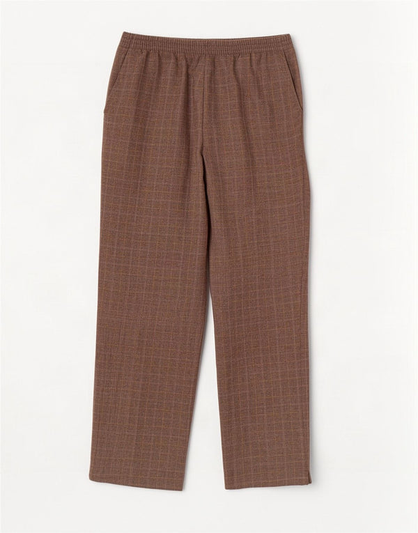 Pantaloni casual da donna Marks & Spencer UK 14 Large W34 L27 Marrone a quadri
