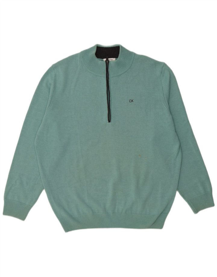 Maglione maglione con zip da uomo Calvin Klein 2XL cotone blu