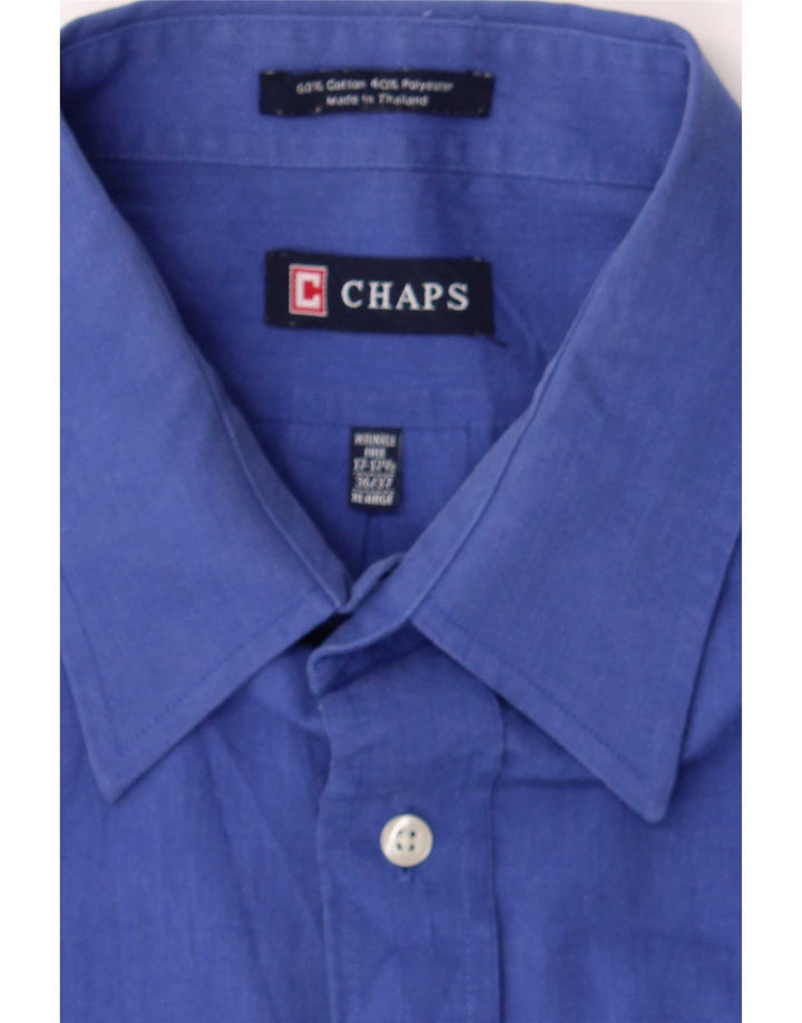 Camicia da uomo Chaps taglia 17 1/2 XL in cotone blu