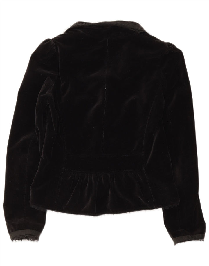 Giacca blazer da donna a 2 bottoni in velluto Whistles UK 8 piccola in cotone nero