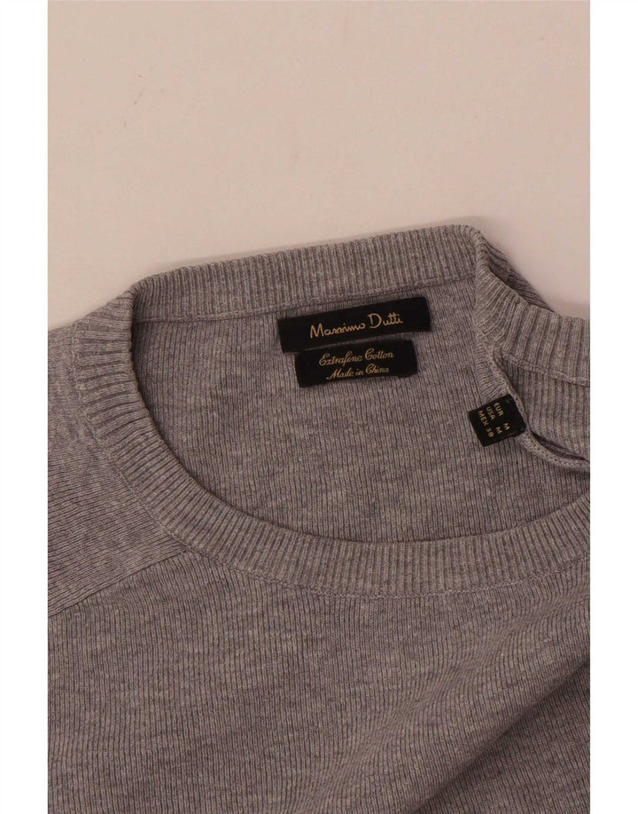 Maglione maglione girocollo da uomo Massimo Dutti in cotone grigio medio