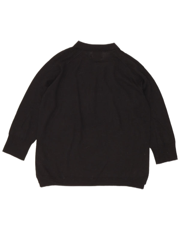 Maglione Zara da donna con collo a polo e maniche a 3/4 UK 14 Lana nera media