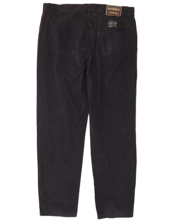 Pantaloni casual dritti da uomo Avirex W40 L34 cotone blu navy