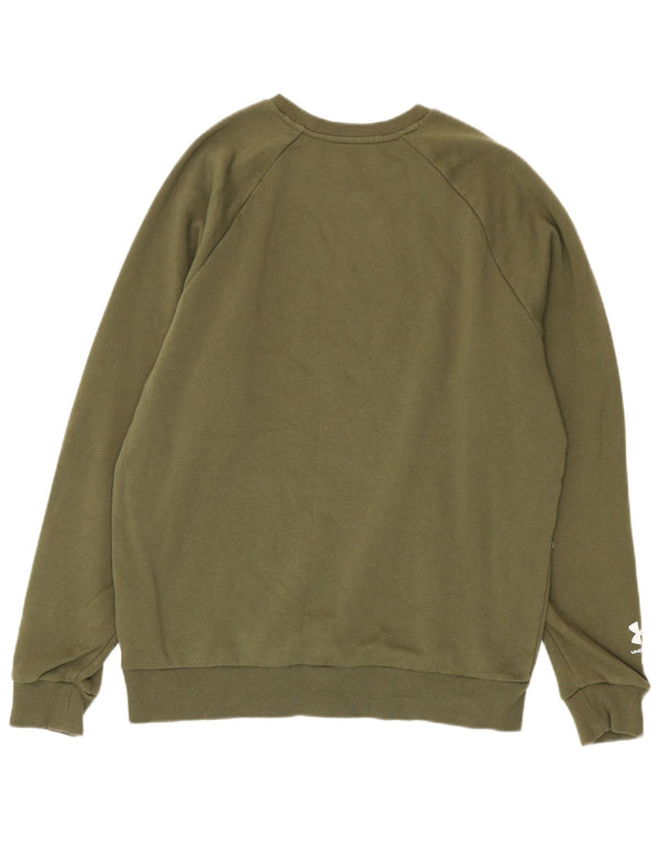 Felpa grafica da uomo Under Armour, maglione medio, cotone kaki