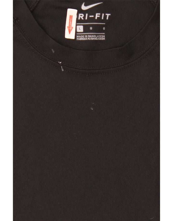T-shirt Nike Dri Fit da uomo, grande, in poliestere nero