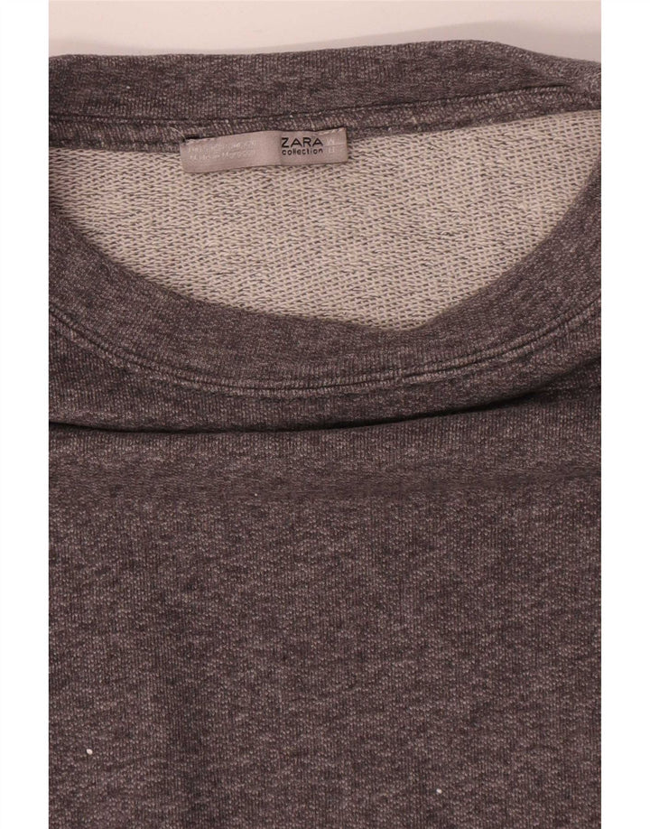 Felpa oversize da donna Zara UK 10 piccola grigia screziata