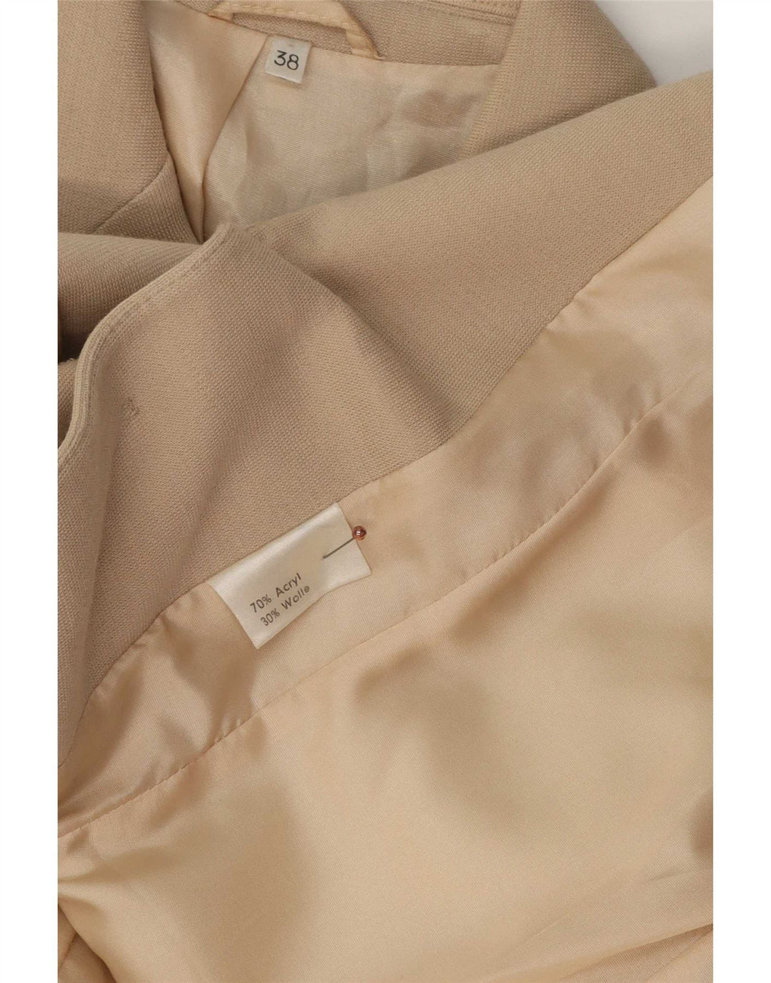 Giacca blazer vintage da donna a 3 bottoni EU 38 Acrilico beige medio