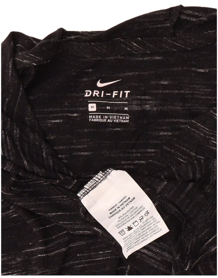 T-shirt con cappuccio da donna Nike Top UK 14 poliestere medio nero screziato