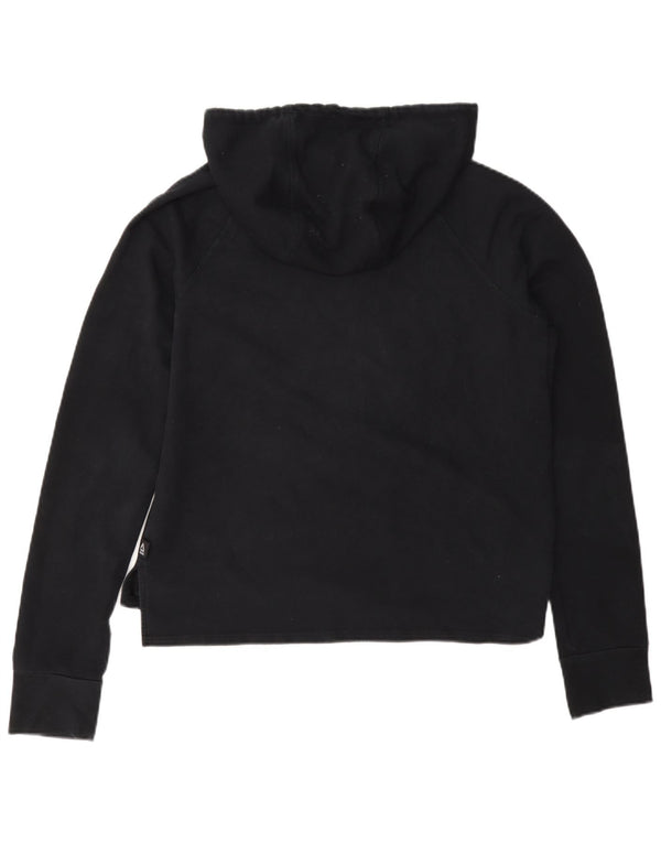Maglione con cappuccio grafico corto da donna Reebok UK 10 piccolo cotone nero