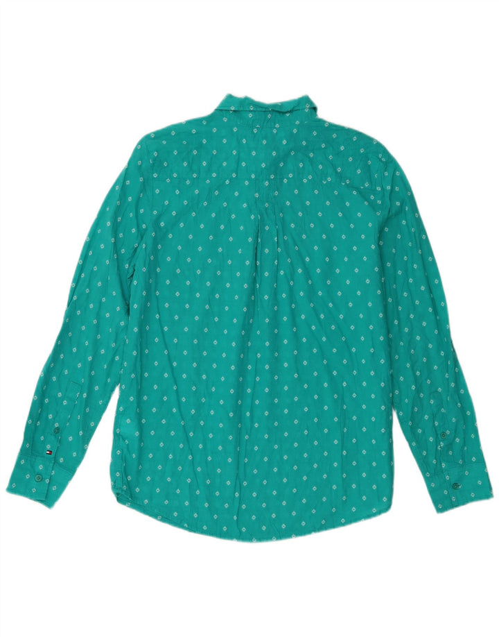 Maglietta pullover da donna Tommy Hilfiger UK 14 Medium Turchese geometrica