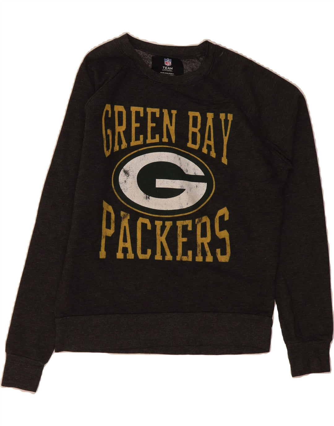 NFL Womens Green Bay Packers Sweatshirt Jumper UK 14 Medium Grey Cotton Vintage NFL and Second-Hand NFL from Messina Hembry 