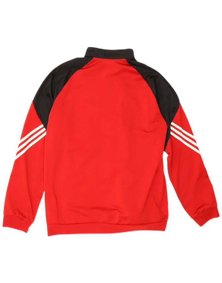 Giacca da tuta da uomo Adidas XL rossa in poliestere color block