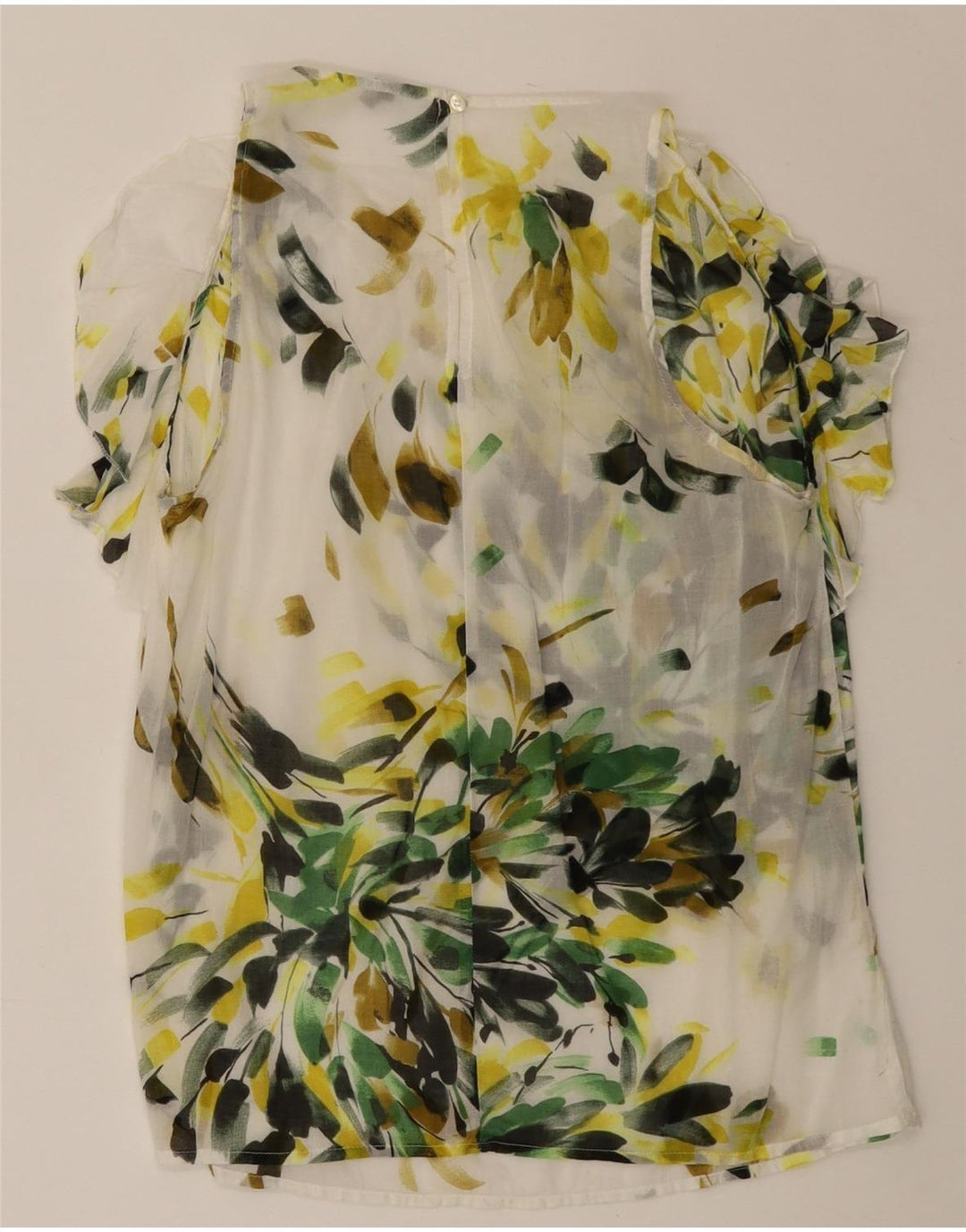 BENETTON Camicetta da donna Top UK 12 Medio Bianco floreale