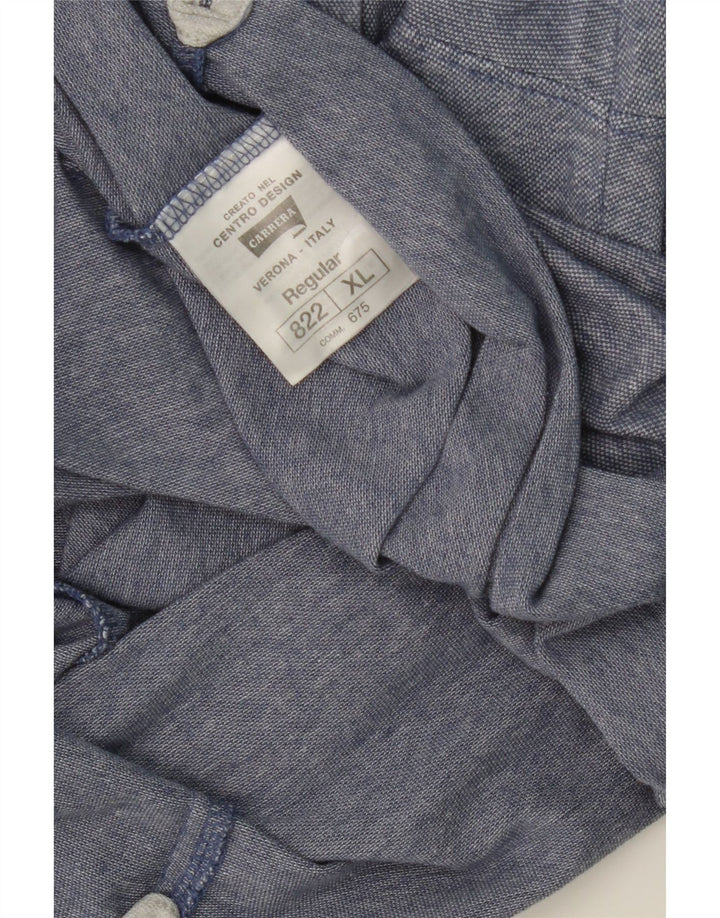 CARRERA Mens Long Sleeve Polo Shirt XL Blue Cotton Vintage Carrera and Second-Hand Carrera from Messina Hembry 