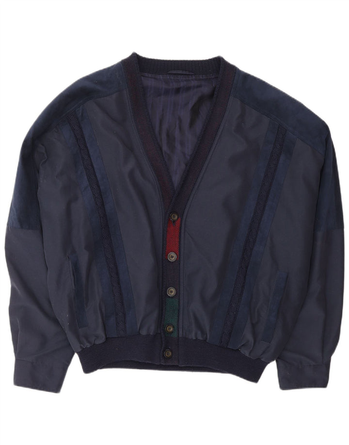 Giubbotto bomber da uomo VINTAGE UK 42 XL poliestere blu navy