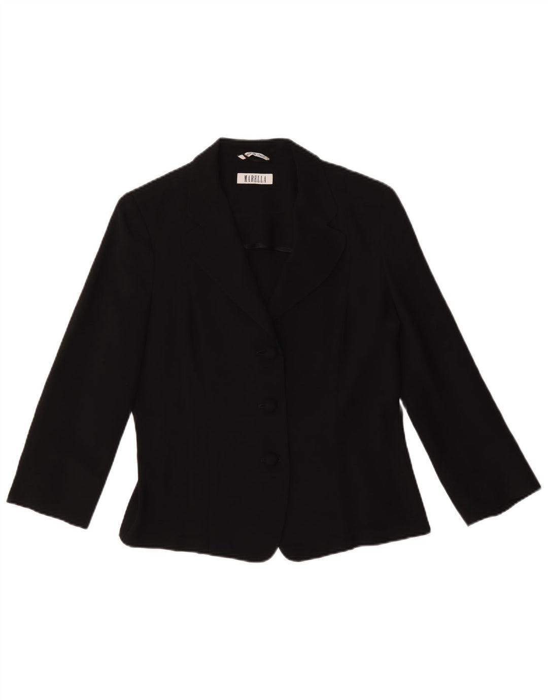 Giacca blazer da donna con maniche a 3/4 Marella UK 16 grande acetato nero