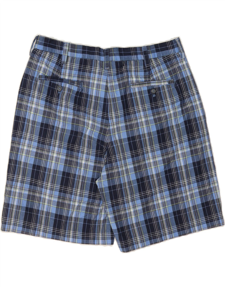 IZOD Mens Chino Shorts W36 Large Blue Check Cotton Vintage Izod and Second-Hand Izod from Messina Hembry 