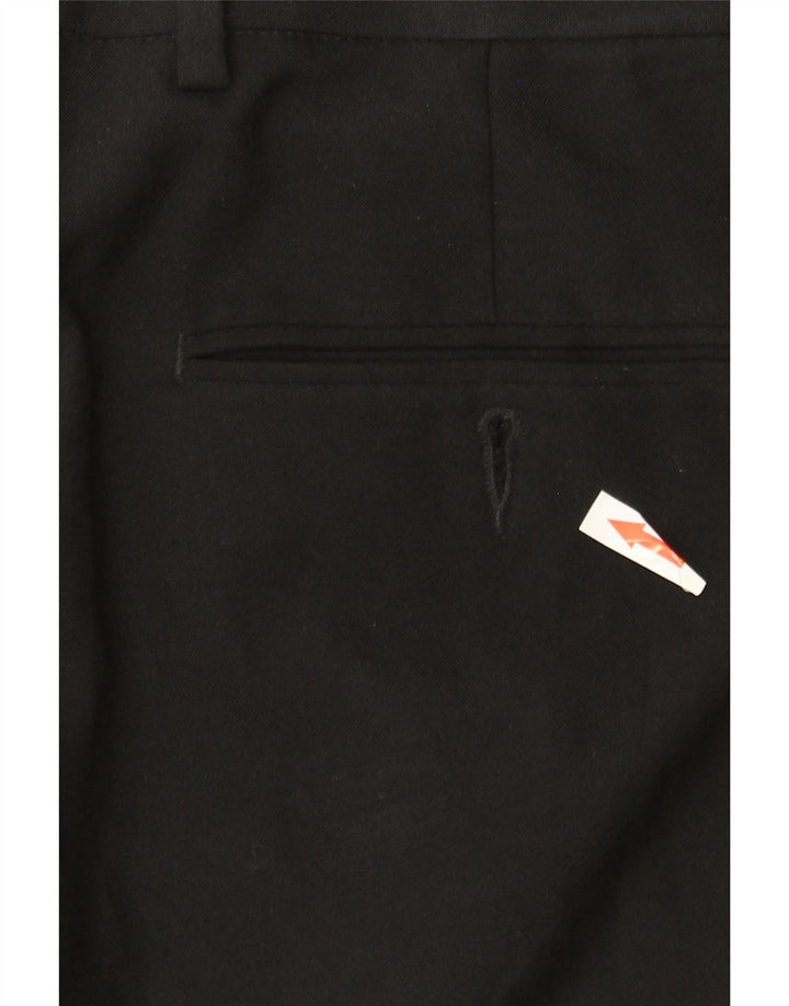 MARKS & SPENCER Pantaloni da abito vestibilità regolare da uomo W36 L33 Poliestere nero