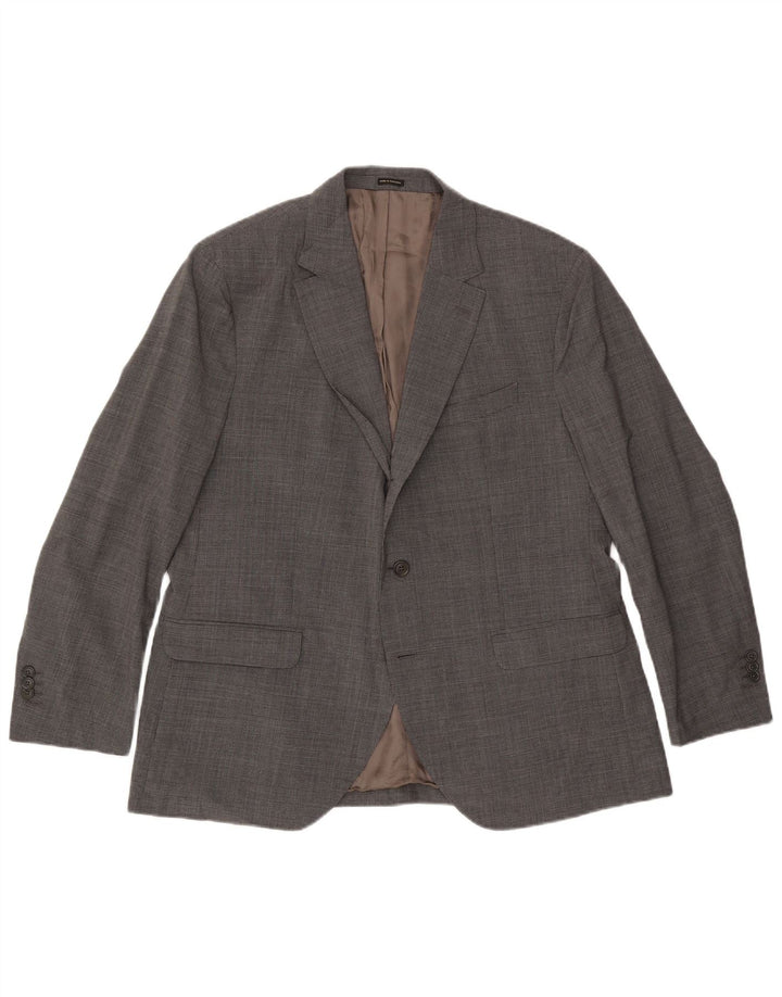 Giacca blazer da uomo a 2 bottoni Massimo Dutti US 46 XL lana a quadri grigia
