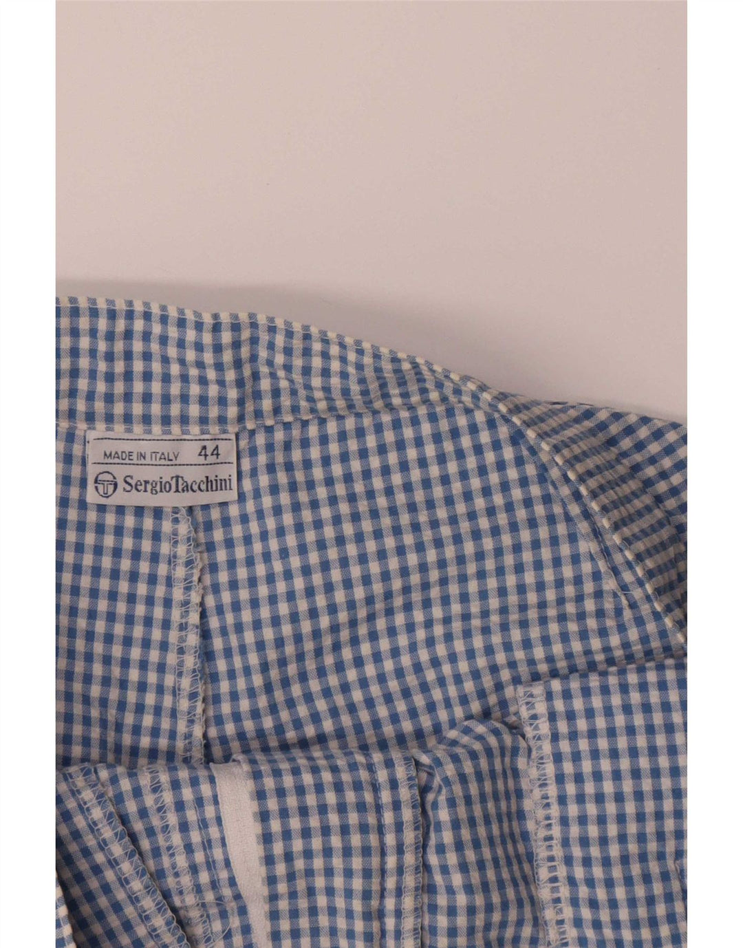 Pantaloncini casual da donna Sergio Tacchini IT 44 Medium W28 Blu a quadretti