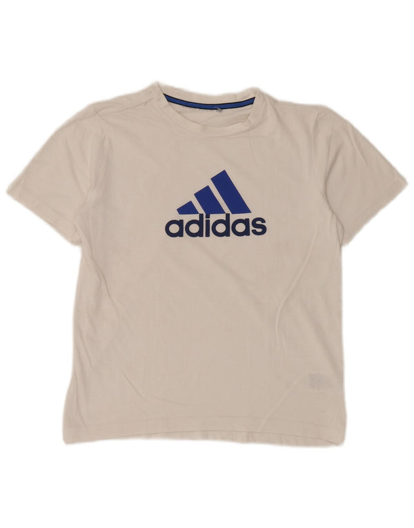 T-shirt grafica da uomo Adidas Top Small in cotone bianco sportivo