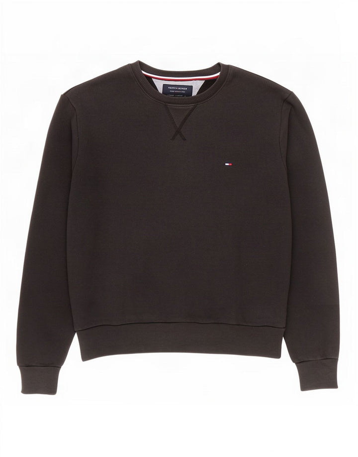 Tommy Hilfiger Uomo Felpa Maglione Medio Cotone Nero