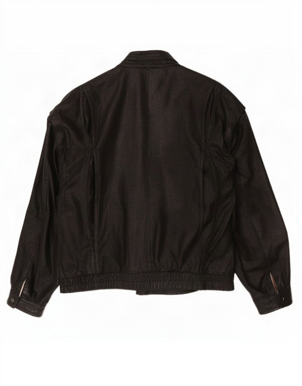 Giacca in pelle vintage da uomo IT 52 XL Nera