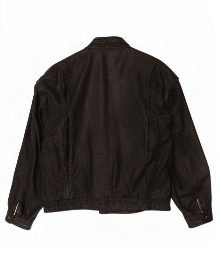 Giacca in pelle vintage da uomo IT 52 XL Nera