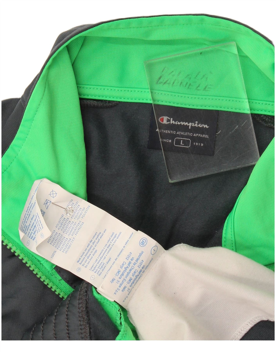 Giacca da tuta da uomo Champion, grande, in poliestere color block grigio