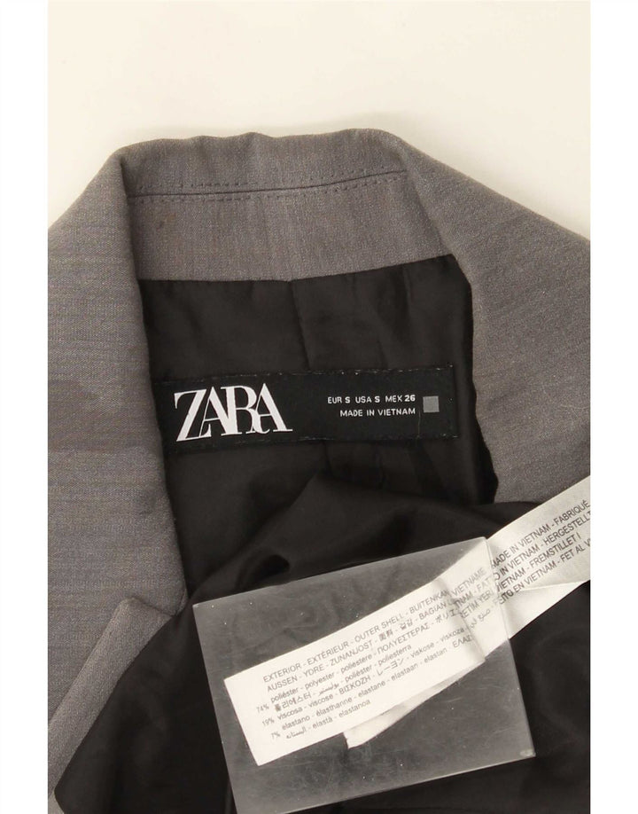 Giacca blazer oversize doppio petto da donna Zara UK 10 piccola grigia