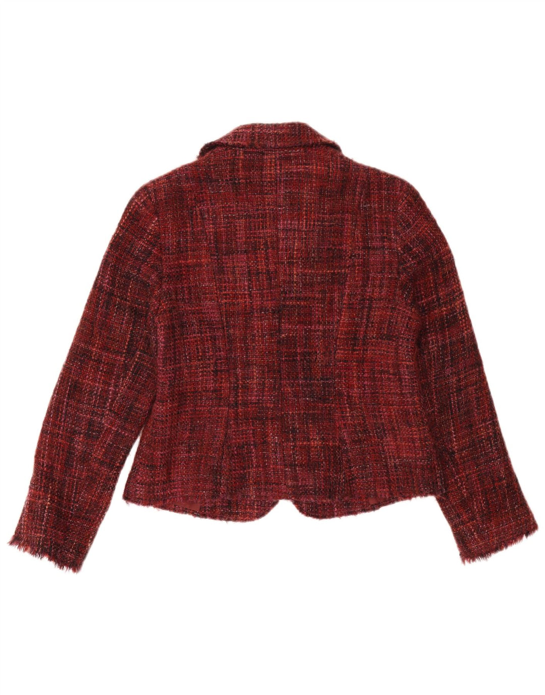 Giacca blazer a 2 bottoni da donna Marks & Spencer UK 14 bordeaux medio screziato