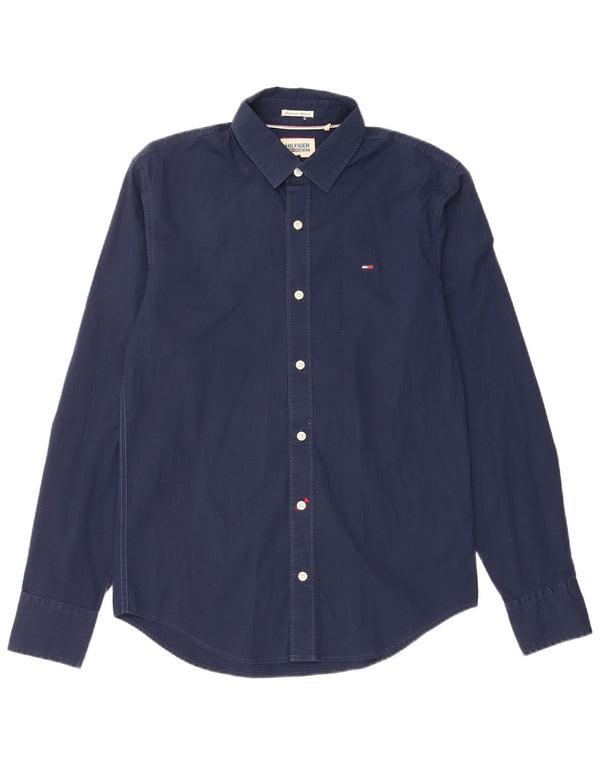 TOMMY HILFIGER Camicia da uomo in cotone blu navy medio