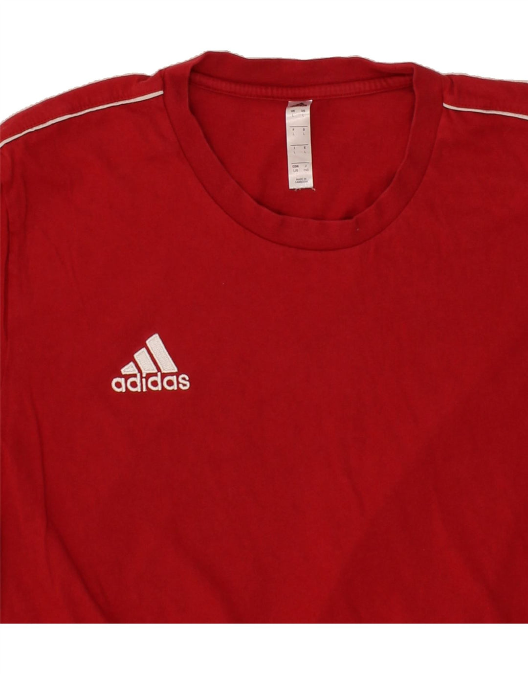 ADIDAS Mens T-Shirt Top Large Red Cotton Vintage Adidas and Second-Hand Adidas from Messina Hembry 