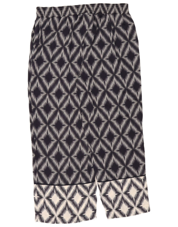 Pantaloni da donna Marks & Spencer UK 18 XL W36 L30 Blu navy geometrico