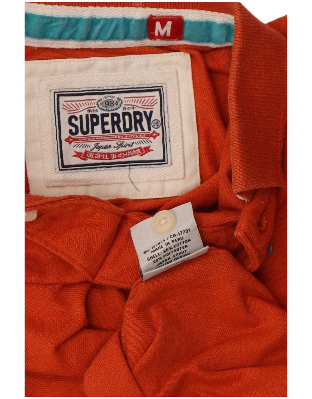 Polo alta da uomo SUPERDRY in cotone arancione medio
